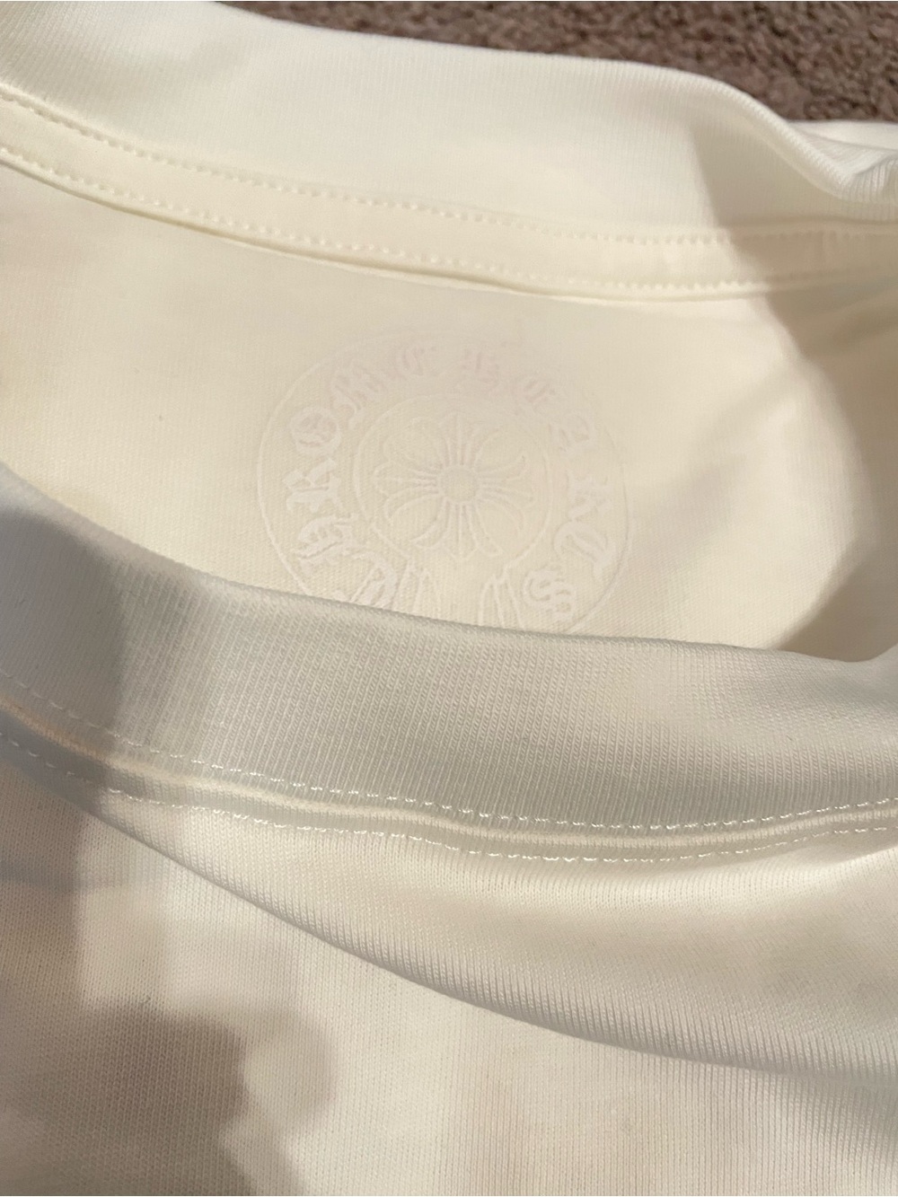Chrome Hearts Cream/White Logo Tag Tee